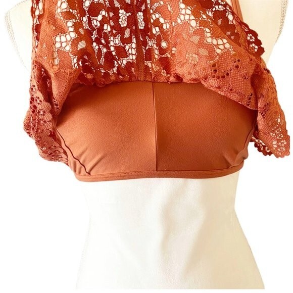 Victoria’s Secret Rust Orange Lace Ruffle Body by Victoria Bralette L - Picture 3 of 11